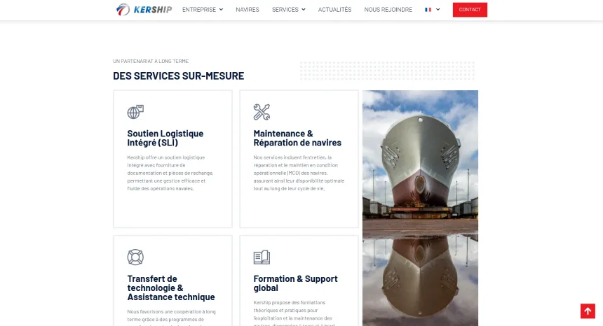 Capture d'écran du site Kership