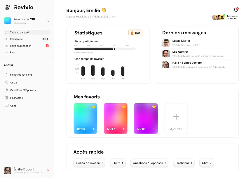 Capture d'écran de la maquette Revixio