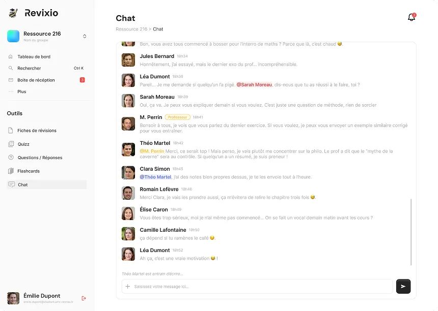 Capture d'écran de la maquette Revixio