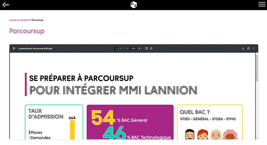 Capture d'écran du site WebDocMMI